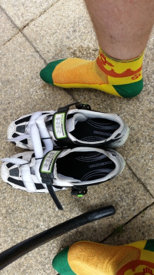 Shoes & socks were still saturated at the 100 mile stop. 